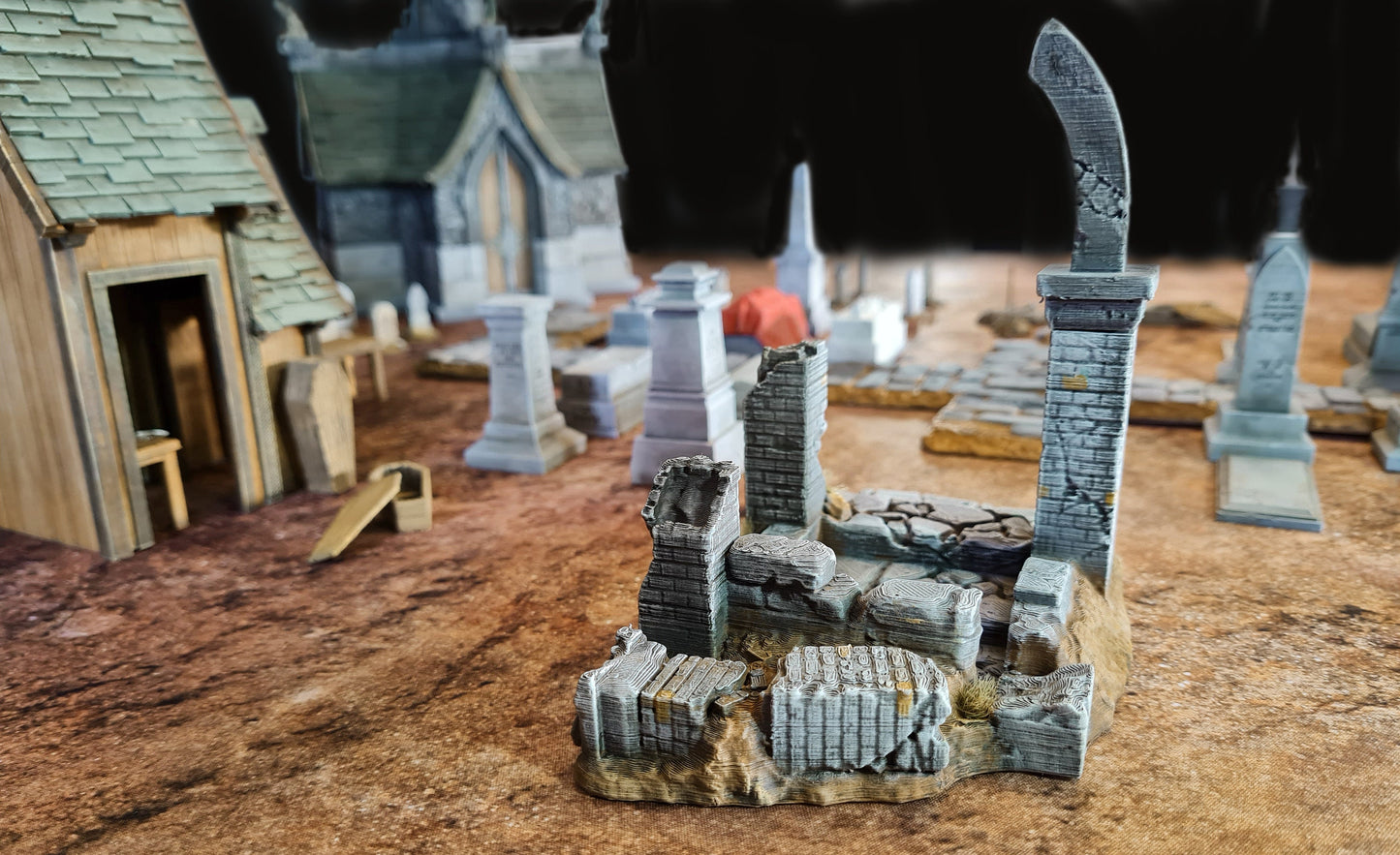 Ghastly Graves- Broken Headstones Set of 8