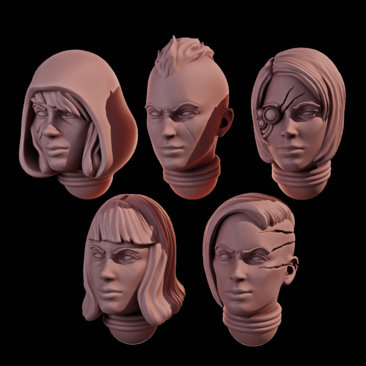War Sister Heads - Set of 5